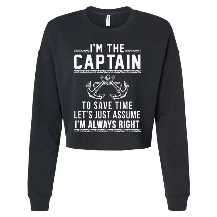 Captain Of The Boat Cropped Pullover Crew