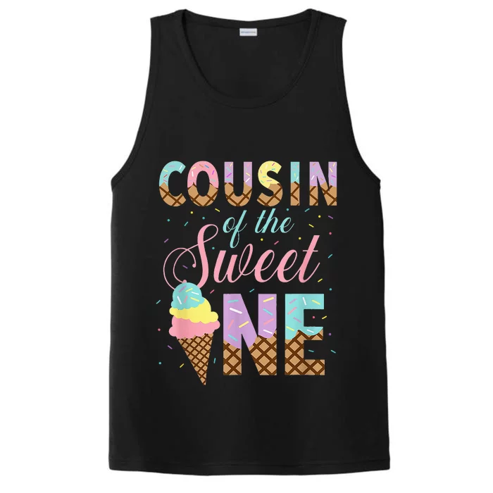 Cousin Of The Sweet One Ice Cream 1st First Birthday Family Performance Tank