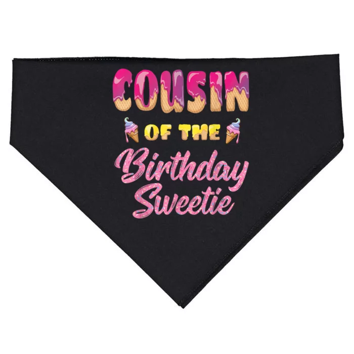 Cousin Of The Birthday Sweetie Ice Cream Birthday USA-Made Doggie Bandana