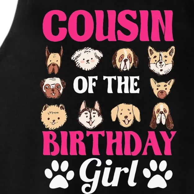 Cousin Of The Birthday Dog Paw Bday Party Celebration Ladies Tri-Blend Wicking Tank