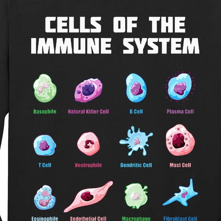 Cells Of The Immune System Biology Molecular Biology Tall Long Sleeve T-Shirt