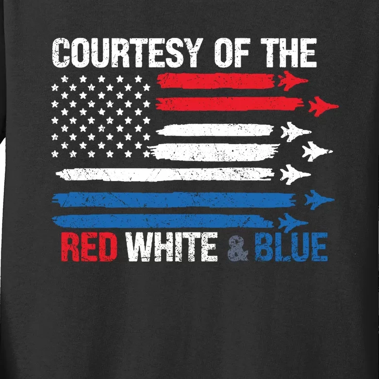 Courtesy Of The Red White And Blue Kids Long Sleeve Shirt