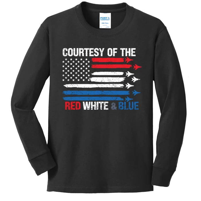 Courtesy Of The Red White And Blue Kids Long Sleeve Shirt