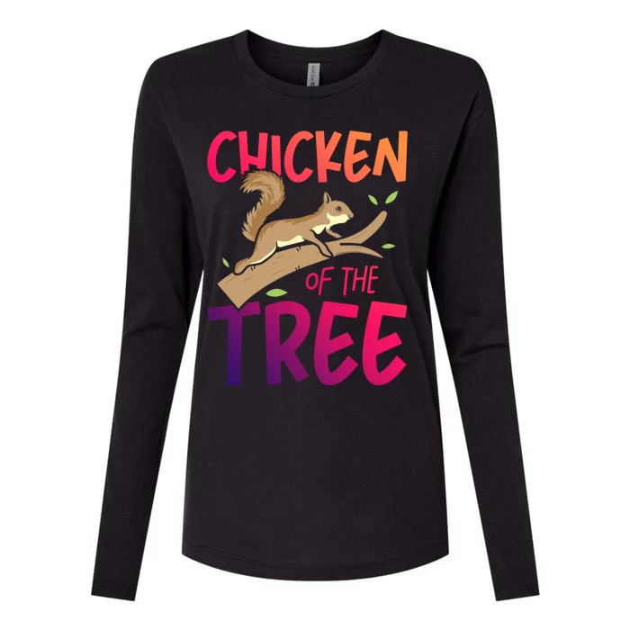 Chicken Of The Tree Squirrel Fun Gift Womens Cotton Relaxed Long Sleeve T-Shirt