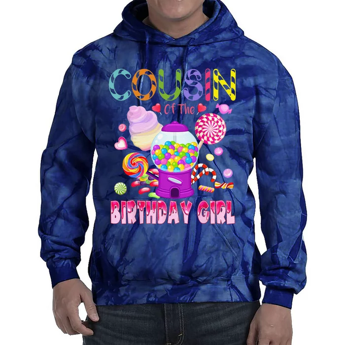 Cousin Of The Birthday Gifts Candyland Candy Birthday Tie Dye Hoodie