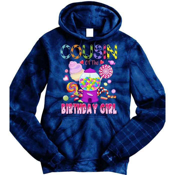 Cousin Of The Birthday Gifts Candyland Candy Birthday Tie Dye Hoodie