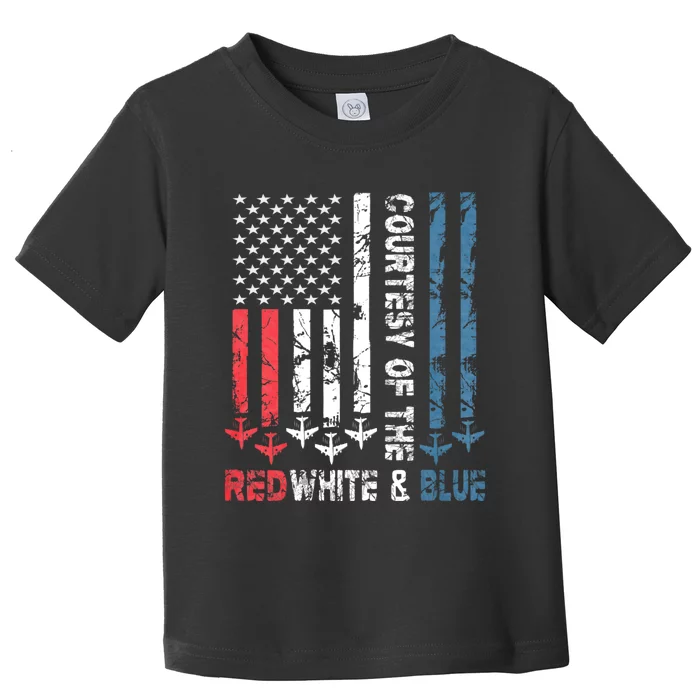 Courtesy Of The Red White And Blue Vintage America Us Flag Toddler T-Shirt