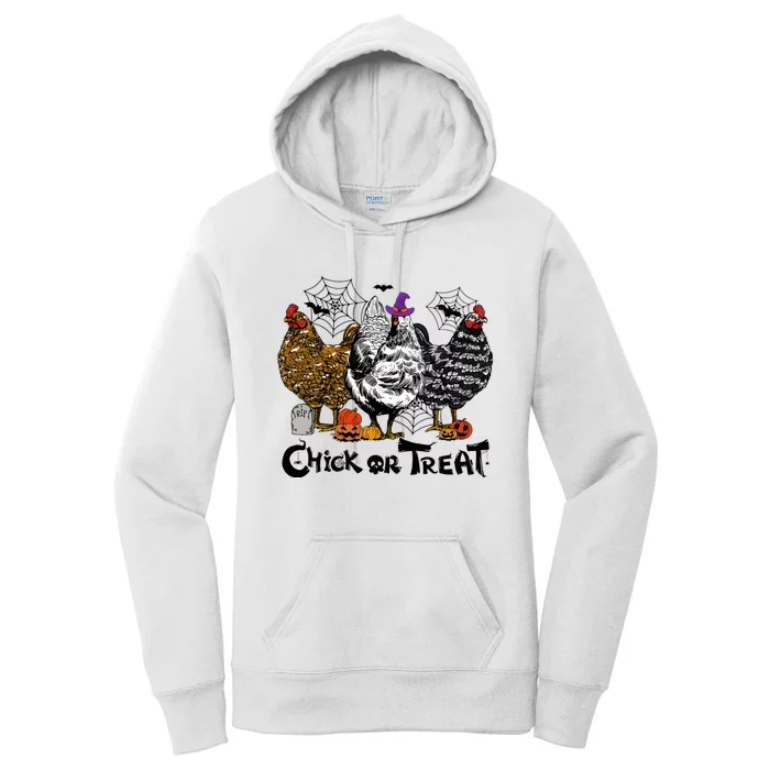 Chick Or Treat Halloween Spooky Chicken Women's Pullover Hoodie