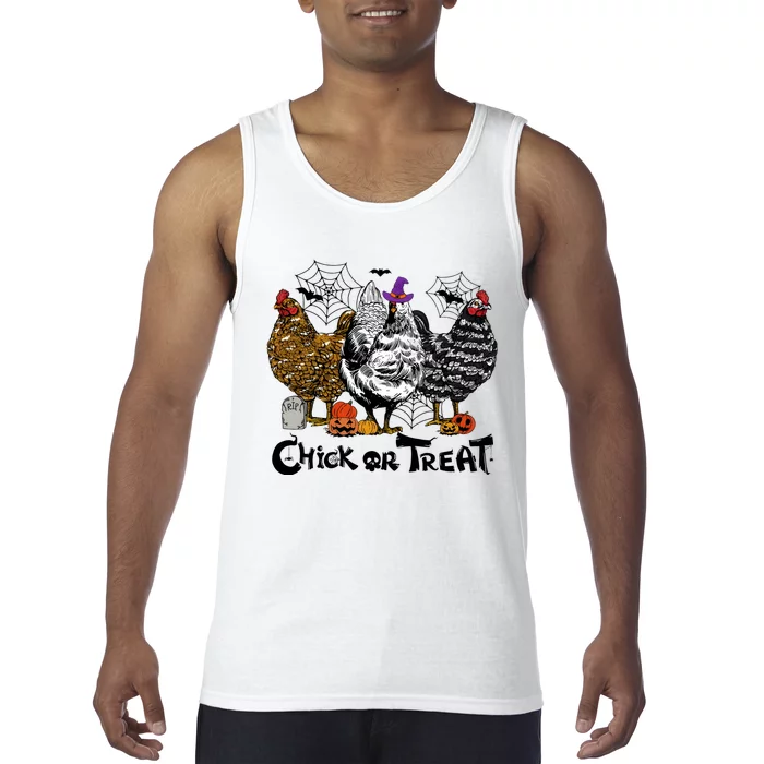 Chick Or Treat Halloween Spooky Chicken Tank Top