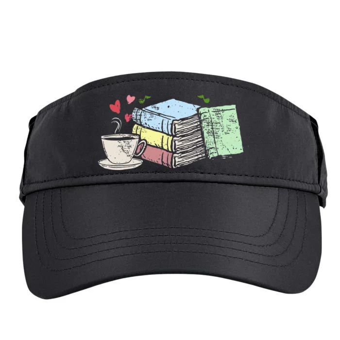 Cup Of Tea Coffee And Book Lover Adult Drive Performance Visor