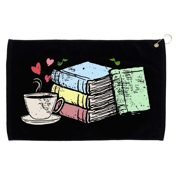 Cup Of Tea Coffee And Book Lover Grommeted Golf Towel