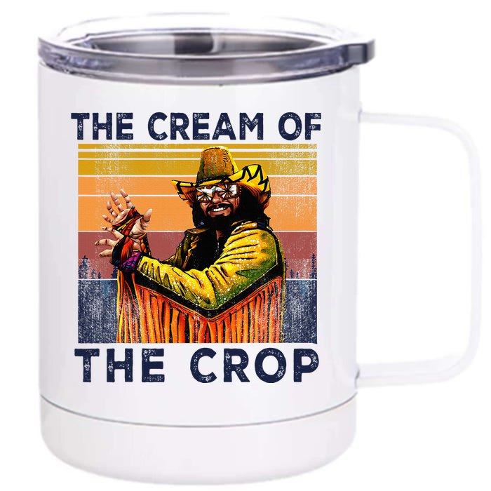 Cream Of The Crop Wrestling Retro Funny Front & Back 12oz Stainless Steel Tumbler Cup