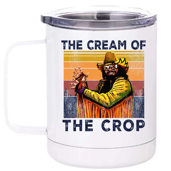 Cream Of The Crop Wrestling Retro Funny Front & Back 12oz Stainless Steel Tumbler Cup