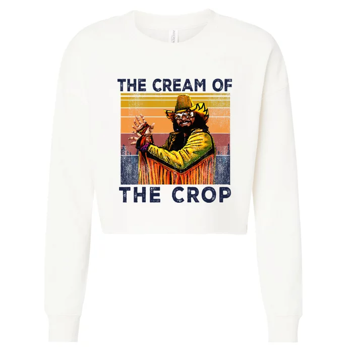 Cream Of The Crop Wrestling Retro Funny Cropped Pullover Crew