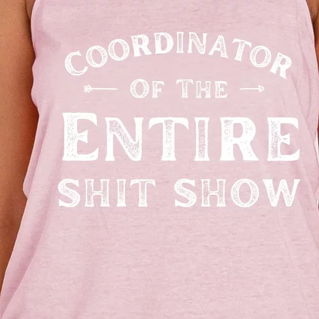 Coordinator Of The Entire Shit Show Funny Saying Sarcastic Women's Knotted Racerback Tank