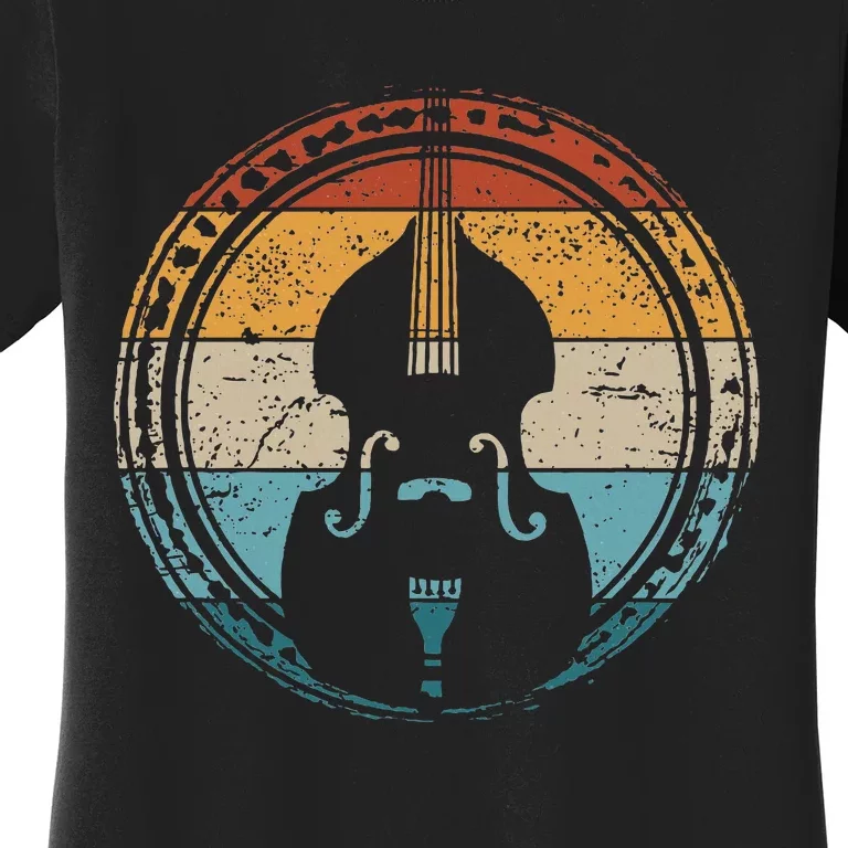 Contrabass Orchestra Upright Bass Retro Double Bass Women's T-Shirt