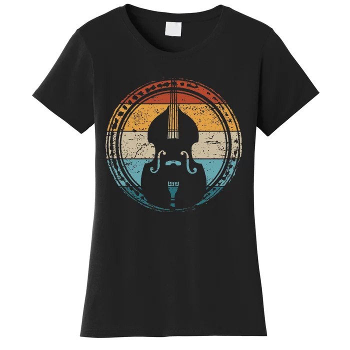 Contrabass Orchestra Upright Bass Retro Double Bass Women's T-Shirt