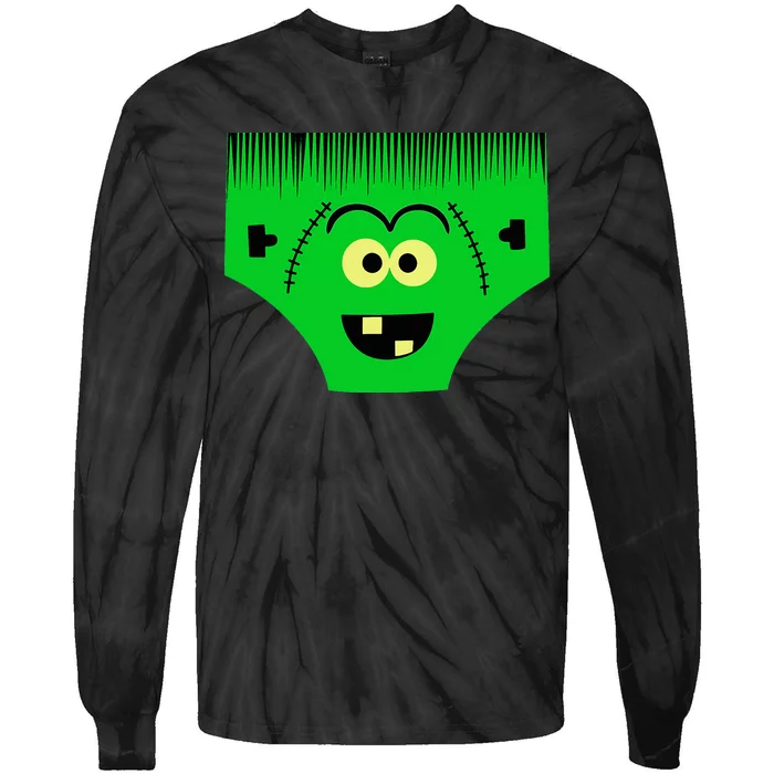 Creepy Of Underwear Face Halloween Costume Tie-Dye Long Sleeve Shirt