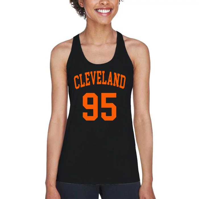 Cleveland Ohio Us American College Font Number 95 Women's Racerback Tank