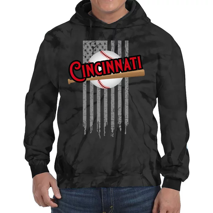 Cincinnati OH USA Flag The Queens Chip City Basic Cincy Tie Dye Hoodie