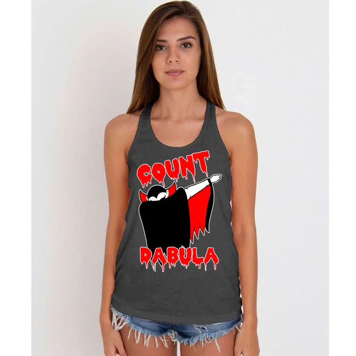 Count Dabula Bloody Vampire Halloween Women's Knotted Racerback Tank