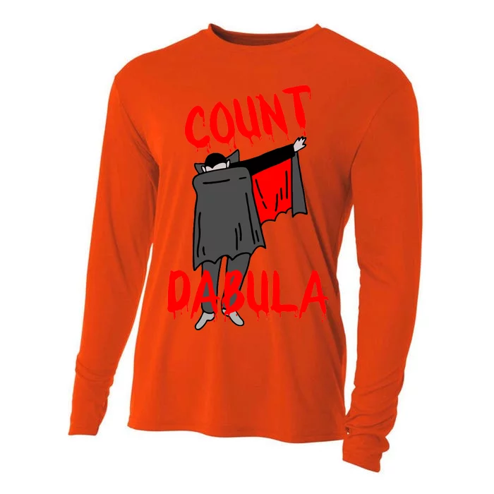 Count Dabula Dabbing Vampire Halloween Cooling Performance Long Sleeve Crew