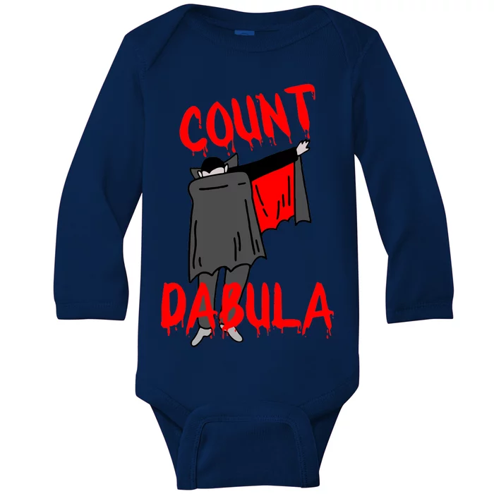 Count Dabula Dabbing Vampire Halloween Baby Long Sleeve Bodysuit