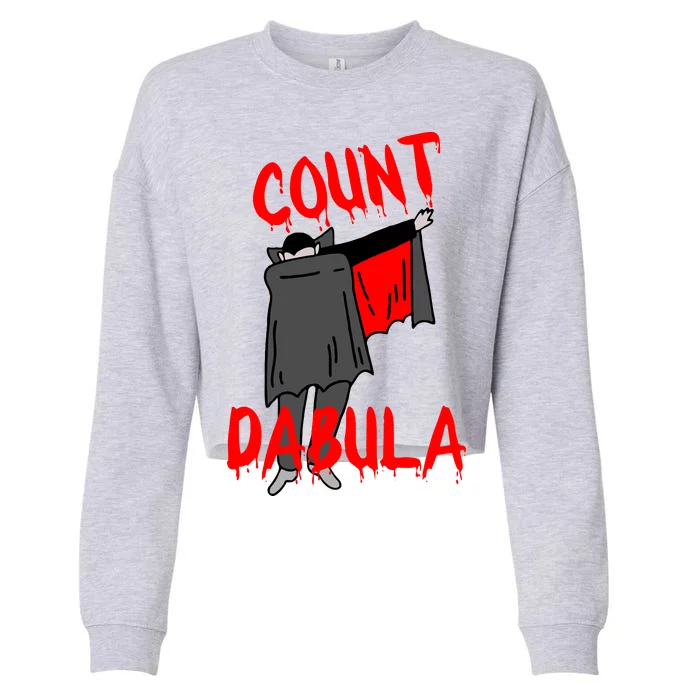 Count Dabula Dabbing Vampire Halloween Cropped Pullover Crew