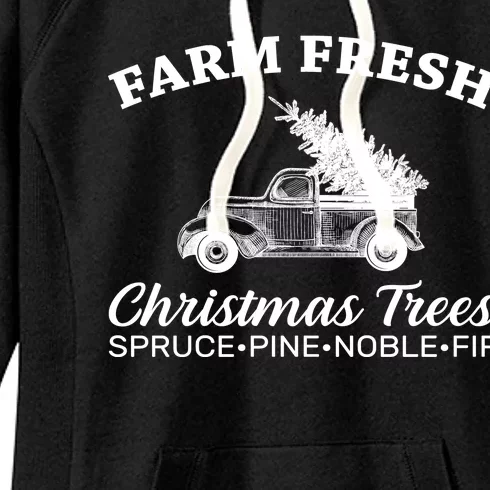 Country Farm Fresh Christmas Trees Women's Fleece Hoodie