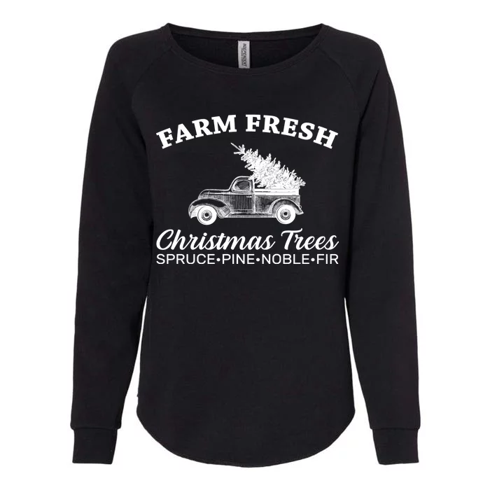 Country Farm Fresh Christmas Trees Womens California Wash Sweatshirt