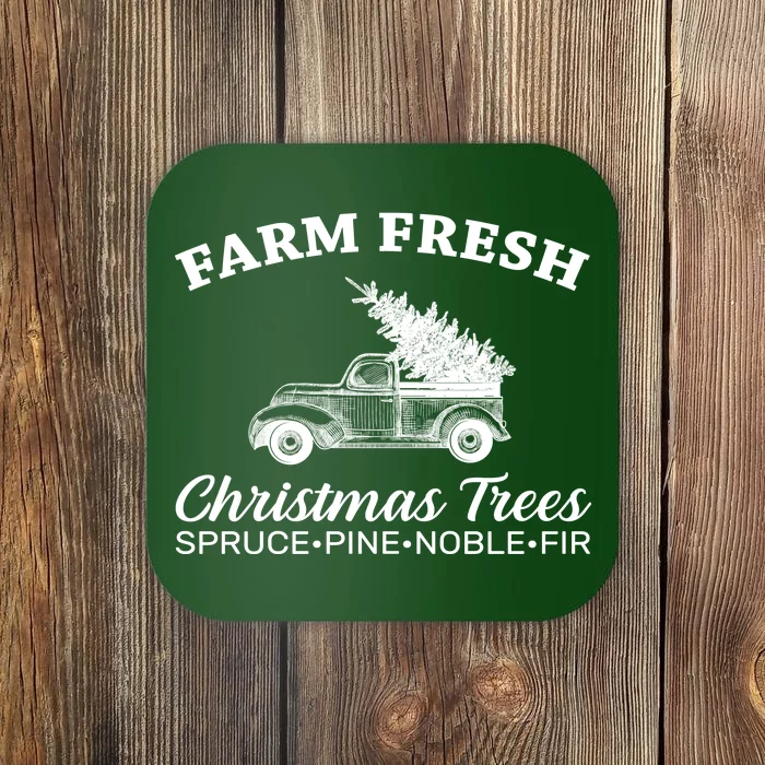 Country Farm Fresh Christmas Trees Coaster