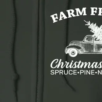 Country Farm Fresh Christmas Trees Full Zip Hoodie