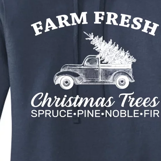 Country Farm Fresh Christmas Trees Women's Pullover Hoodie