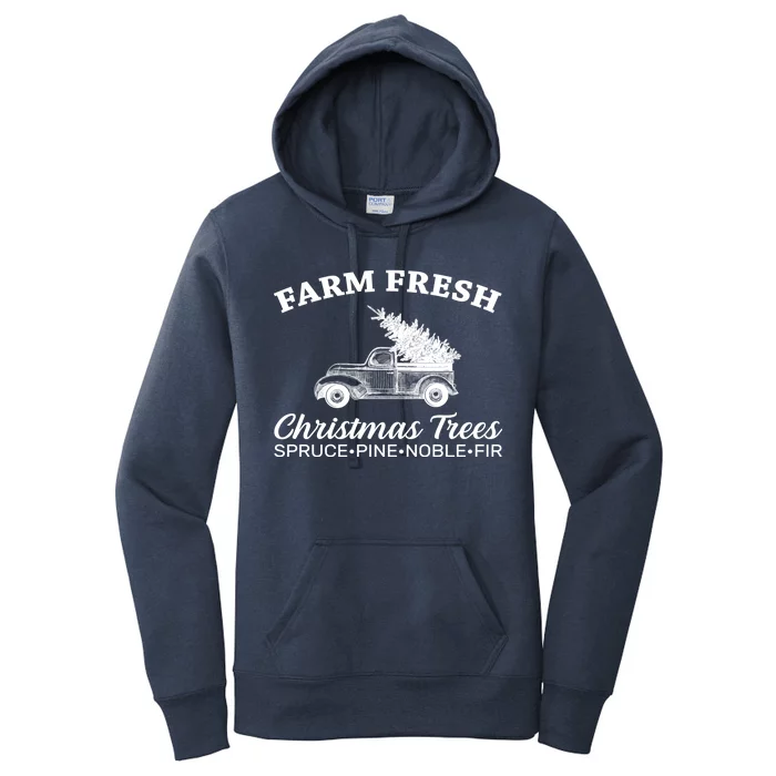 Country Farm Fresh Christmas Trees Women's Pullover Hoodie