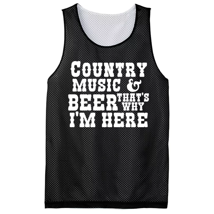 Country Music And Beer That's Why Im Here Mesh Reversible Basketball Jersey Tank