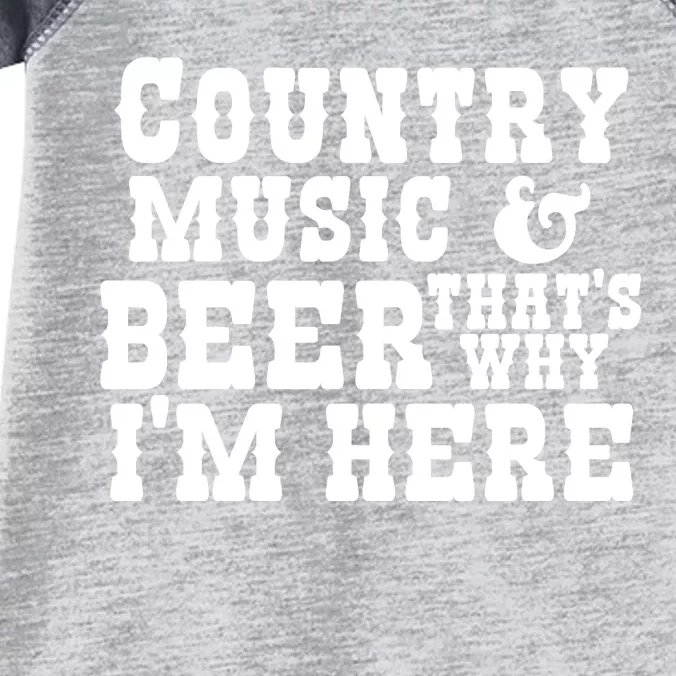 Country Music And Beer That's Why Im Here Infant Baby Jersey Bodysuit