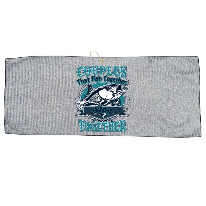 Couples The Fish Together Stay Together Large Microfiber Waffle Golf Towel