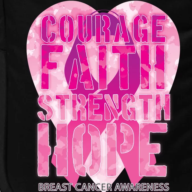 Courage Faith Strength Hope Breast Cancer Awareness Impact Tech Backpack