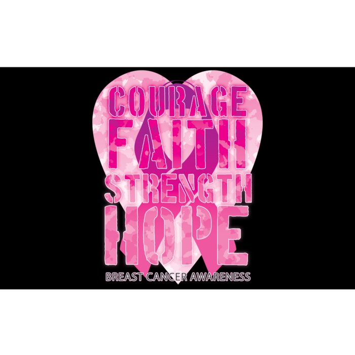 Courage Faith Strength Hope Breast Cancer Awareness Bumper Sticker