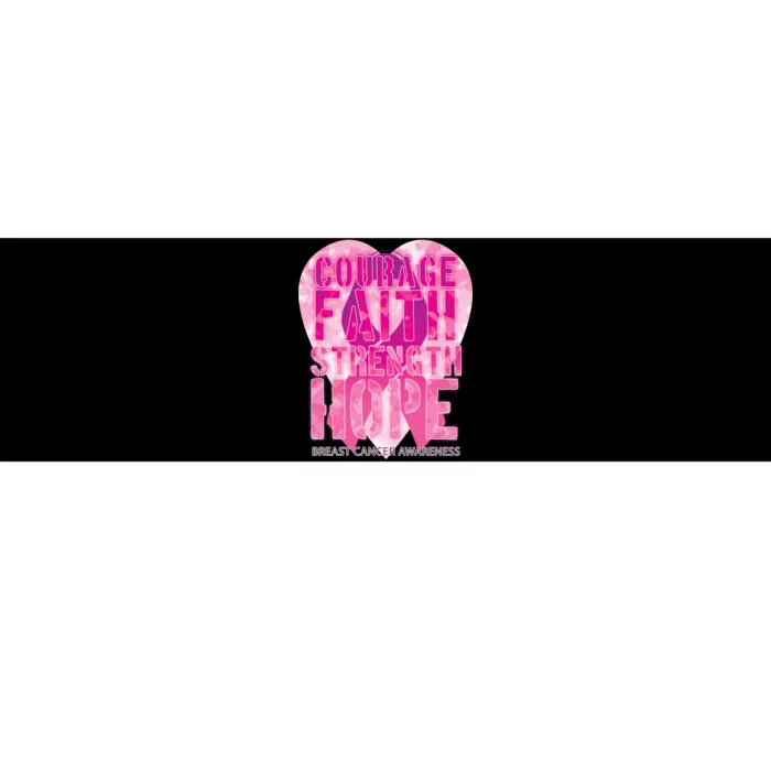 Courage Faith Strength Hope Breast Cancer Awareness Bumper Sticker