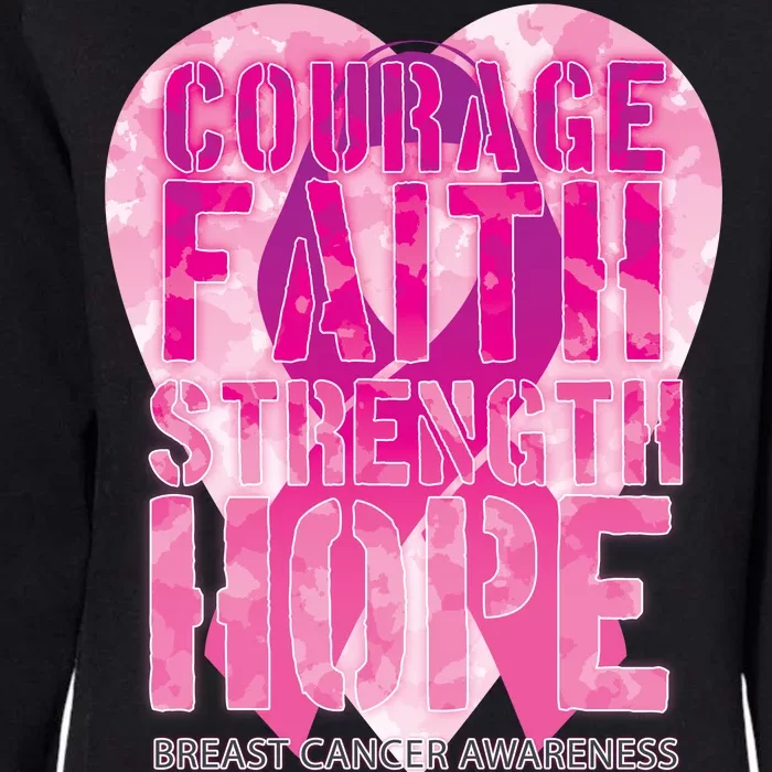 Courage Faith Strength Hope Breast Cancer Awareness Womens California Wash Sweatshirt