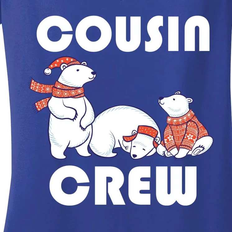 Cousin Crew Cute Polar Bears Women's V-Neck T-Shirt