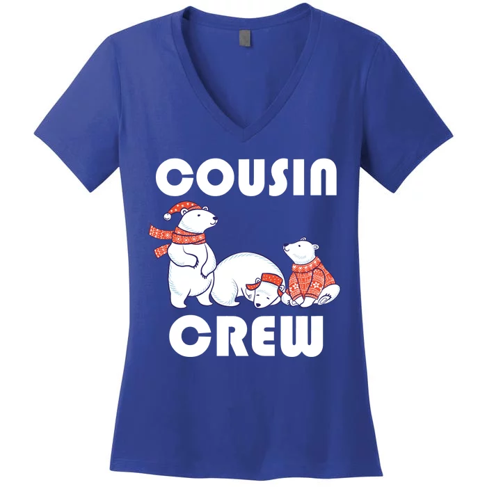 Cousin Crew Cute Polar Bears Women's V-Neck T-Shirt