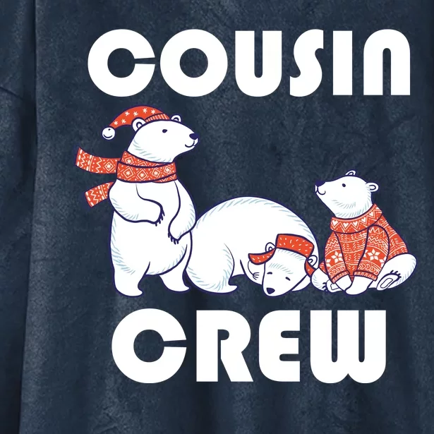 Cousin Crew Cute Polar Bears Hooded Wearable Blanket