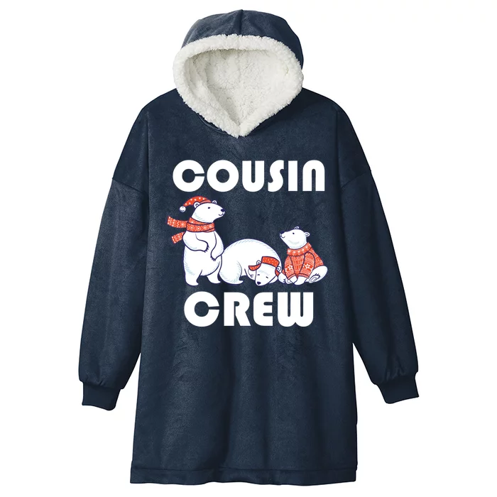 Cousin Crew Cute Polar Bears Hooded Wearable Blanket