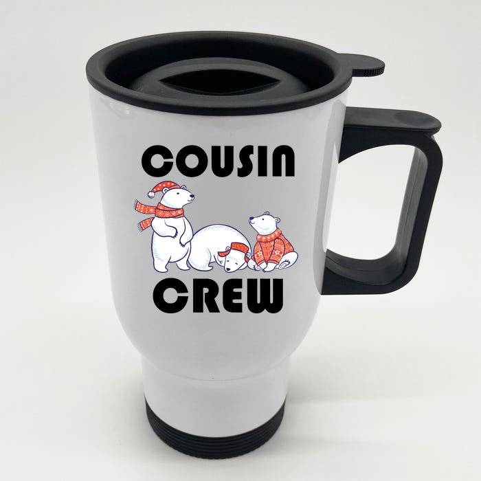 Cousin Crew Cute Polar Bears Front & Back Stainless Steel Travel Mug