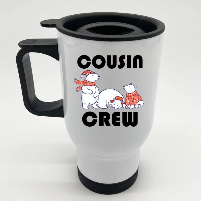 Cousin Crew Cute Polar Bears Front & Back Stainless Steel Travel Mug