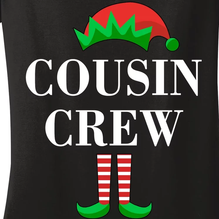 Cousin Crew Elf Family Matching Christmas Women's V-Neck T-Shirt