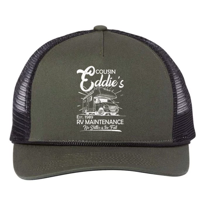 Cousin Eddie's RV Maintenance No Shitter Is Too Full Retro Rope Trucker Hat Cap