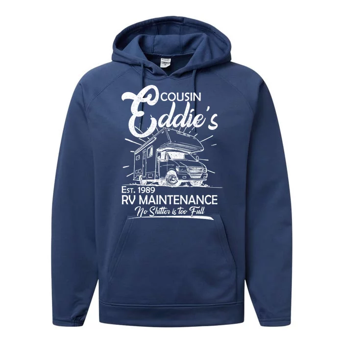 Cousin Eddie's RV Maintenance No Shitter Is Too Full Performance Fleece Hoodie